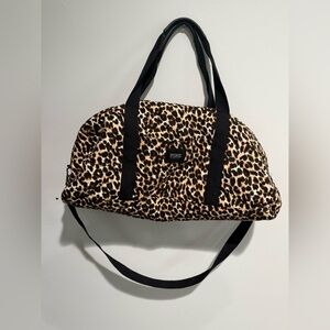 Victoria's Secret Canvas Tote Bag PINK Weekender Duffle Cheetah Print
